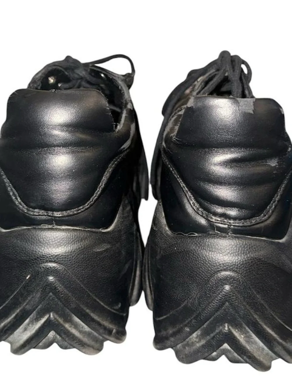 Black chunky platform sneakers